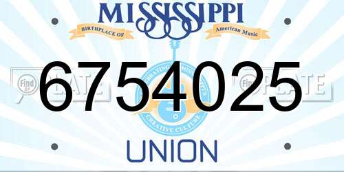 6754025 Mississippi License Plate
