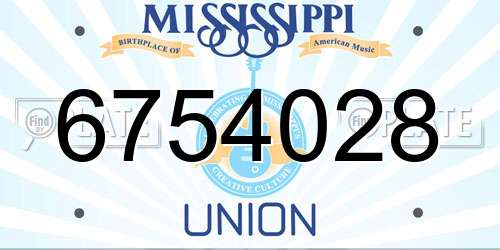 6754028 Mississippi License Plate