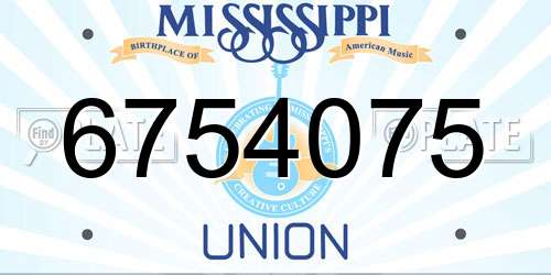 6754075 Mississippi License Plate