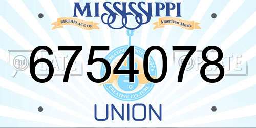 6754078 Mississippi License Plate