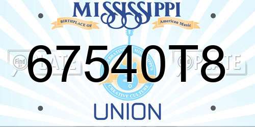 67540T8 Mississippi License Plate