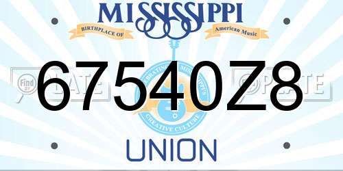 67540Z8 Mississippi License Plate