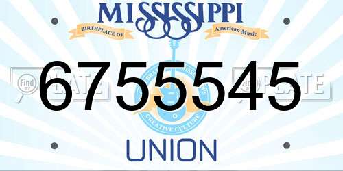 6755545 Mississippi License Plate