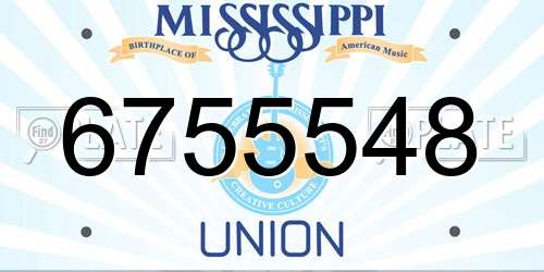 6755548 Mississippi License Plate