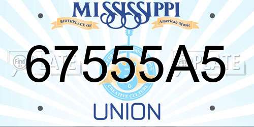 67555A5 Mississippi License Plate