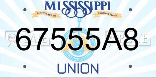 67555A8 Mississippi License Plate