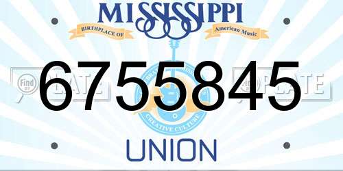 6755845 Mississippi License Plate