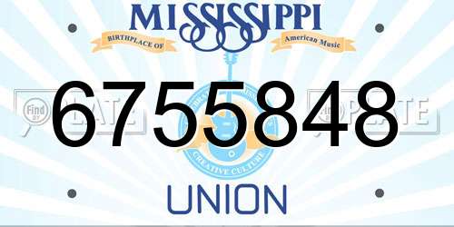 6755848 Mississippi License Plate