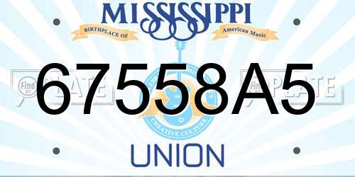 67558A5 Mississippi License Plate