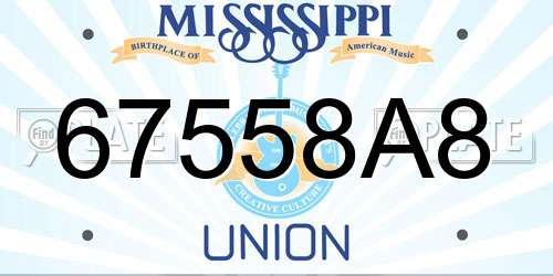 67558A8 Mississippi License Plate