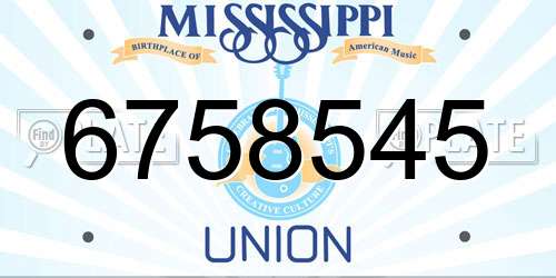 6758545 Mississippi License Plate