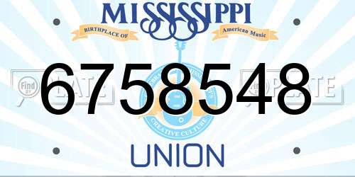 6758548 Mississippi License Plate