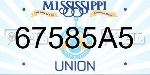 67585A5 Mississippi License Plate
