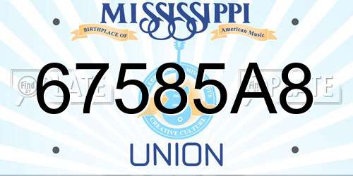 67585A8 Mississippi License Plate