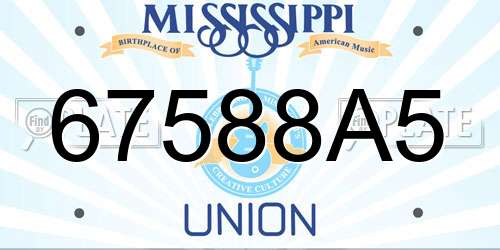 67588A5 Mississippi License Plate