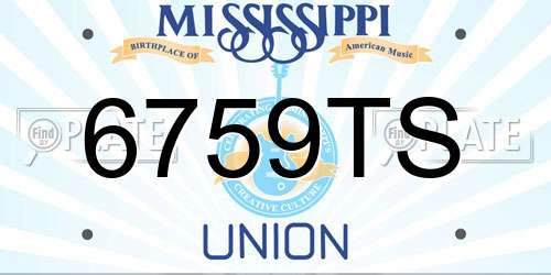 6759TS Mississippi License Plate