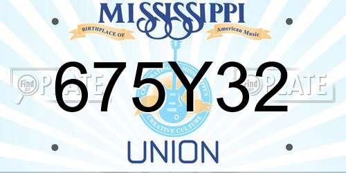 675Y32 Mississippi License Plate