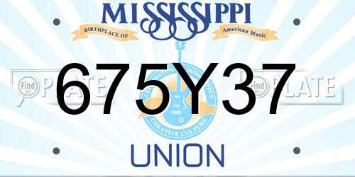 675Y37 Mississippi License Plate