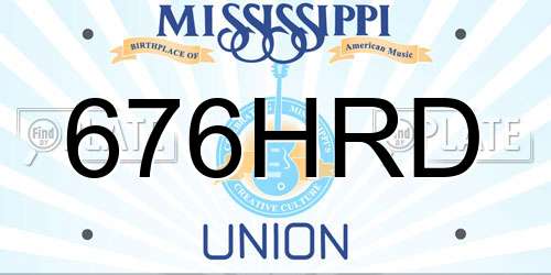 676HRD Mississippi License Plate