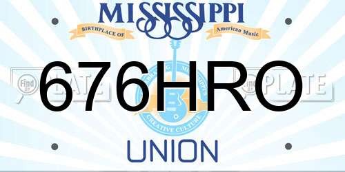 676HRO Mississippi License Plate