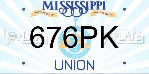 676PK Mississippi License Plate