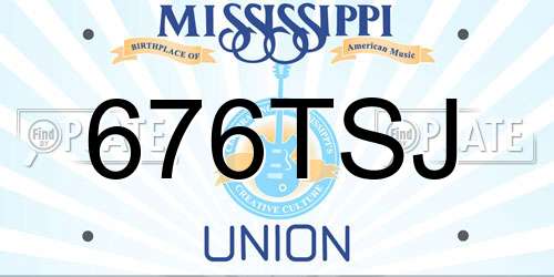 676TSJ Mississippi License Plate