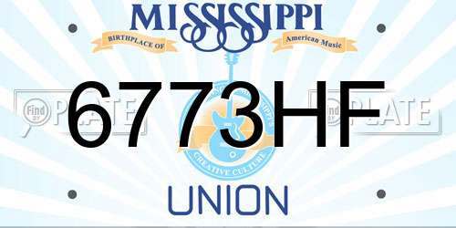 6773HF Mississippi License Plate