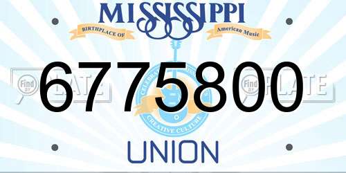 6775800 Mississippi License Plate