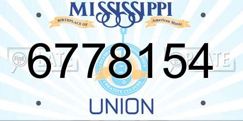 6778154 Mississippi License Plate