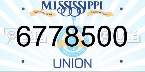 6778500 Mississippi License Plate