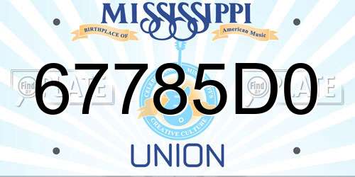 67785D0 Mississippi License Plate