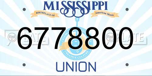 6778800 Mississippi License Plate