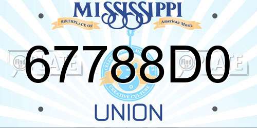 67788D0 Mississippi License Plate