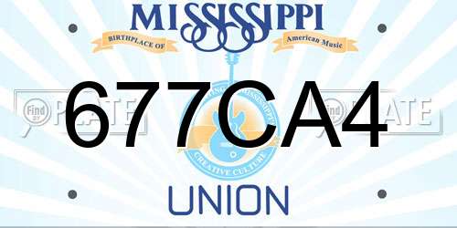 677CA4 Mississippi License Plate