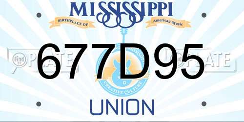 677D95 Mississippi License Plate