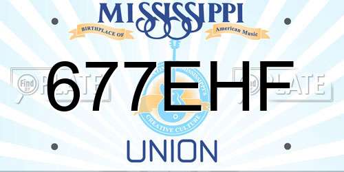 677EHF Mississippi License Plate