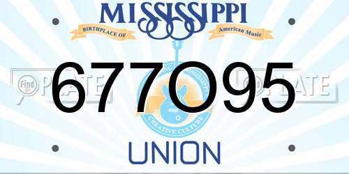 677O95 Mississippi License Plate