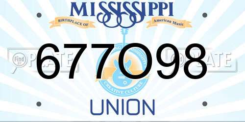 677O98 Mississippi License Plate