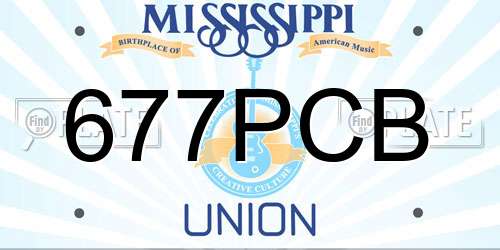 677PCB Mississippi License Plate