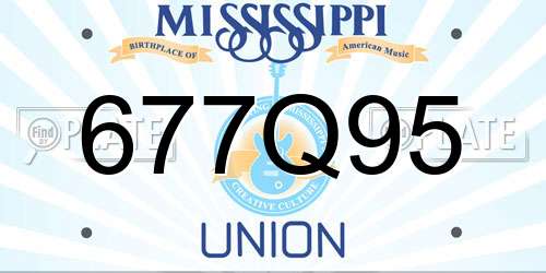 677Q95 Mississippi License Plate