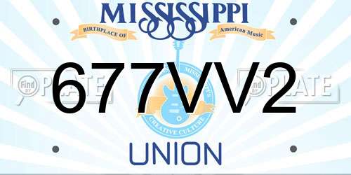 677VV2 Mississippi License Plate