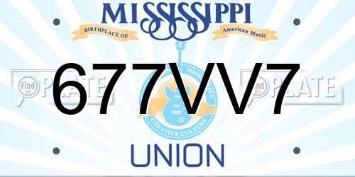 677VV7 Mississippi License Plate