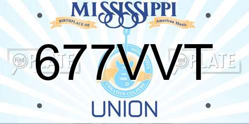 677VVT Mississippi License Plate