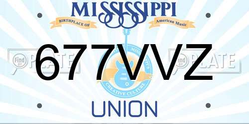 677VVZ Mississippi License Plate