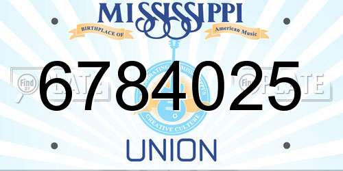 6784025 Mississippi License Plate