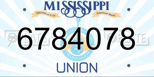 6784078 Mississippi License Plate