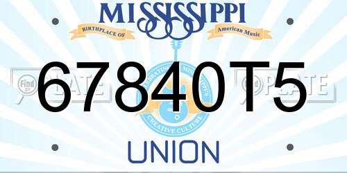 67840T5 Mississippi License Plate