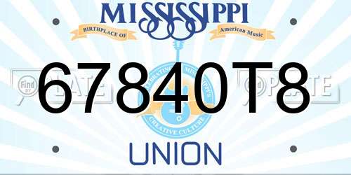 67840T8 Mississippi License Plate