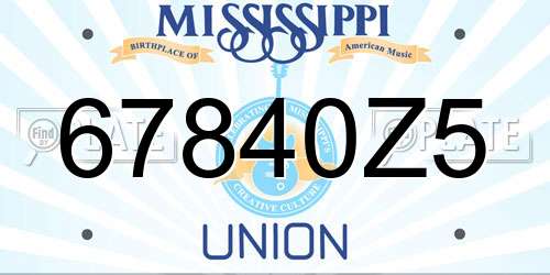 67840Z5 Mississippi License Plate