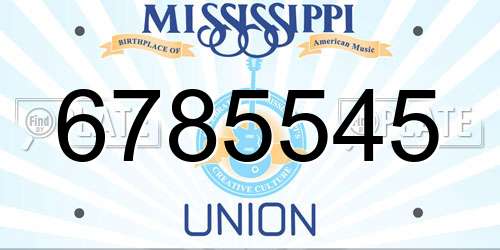 6785545 Mississippi License Plate